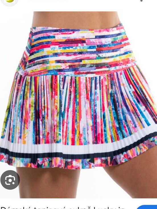 Lucky in Love Dresses & Skirts - Lucky in Love tennis skort Long love techno tropical Pleated Skirt sz Medium